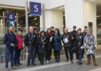 Grand central Platform 5 with Positively Birmingham Walking Tour and a police escort